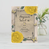 ヴィンテージオールドワールドイエローローズバタフライスウィート16 招待状 (スタンド正面)