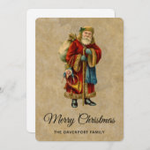 ヴィンテージオールドワールドクリスマスサンタクロース シーズンカード (正面/裏面)