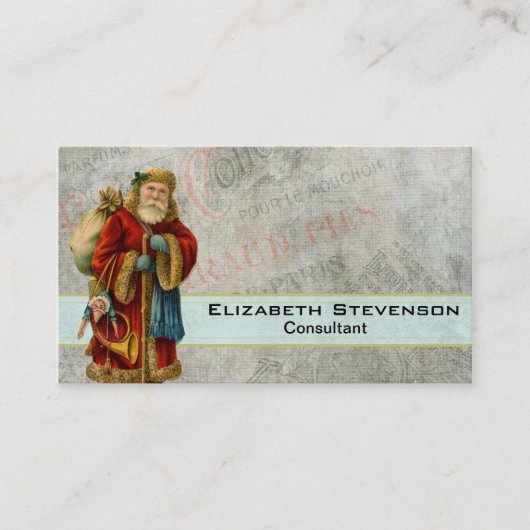 ヴィンテージオールドワールドクリスマスサンタ 名刺 (正面)