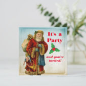 ヴィンテージオールドワールドサンタクリスマスパーティー 招待状 (スタンド正面)