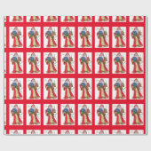 ヴィンテージオールドワールドサンタクリスマスラッピング紙 ラッピングペーパー (フラット)