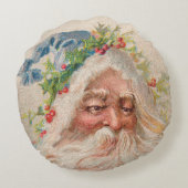 ヴィンテージオールドワールドサンタクロースラウンド装飾用クッション ラウンドクッション (裏面)