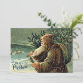 ヴィンテージオールドワールドサンタクロース&クリスマスツリー シーズンカード (スタンド正面)