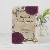 ヴィンテージオールドワールドダークバラバタフライキンセアニラ 招待状 (スタンド正面)