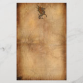 ヴィンテージオールドワールドドラゴンのパーチメント効果 便箋 (正面)