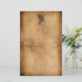 ヴィンテージオールドワールドドラゴンのパーチメント効果 便箋 (スタンド正面)