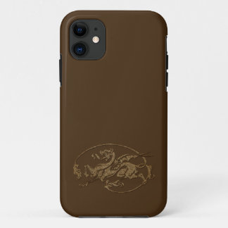 ヴィンテージオールドワールドドラゴンオン深いブラウン iPhone 11 ケース