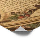 ヴィンテージオールドワールドマップセピアアートトラベル ポスター (角)