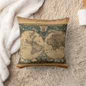 ヴィンテージオールドワールドマップデコークッション装飾用クッション クッション (ブランケット)