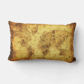 ヴィンテージオールドワールドマップデコークッション装飾用クッション ランバークッション (裏面)
