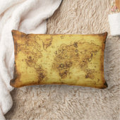 ヴィンテージオールドワールドマップデコークッション装飾用クッション ランバークッション (ブランケット)