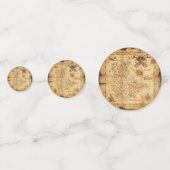 ヴィンテージオールドワールド海賊地図バースデーパーティー コンフェッティ (正面)