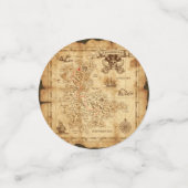 ヴィンテージオールドワールド海賊地図バースデーパーティー コンフェッティ (スモール正面)