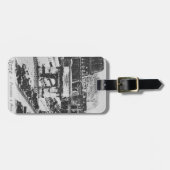 ヴィンテージオールド白黒ローマコロッセオ  ラゲッジタグ (正面横)