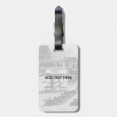 ヴィンテージオールド白黒ローマコロッセオ  ラゲッジタグ (裏面縦)