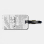 ヴィンテージオールド白黒ローマコロッセオ  ラゲッジタグ (裏面横)