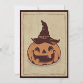 ヴィンテージオールド紙とカボチャハローウィンパーティ 招待状 (裏面)