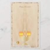 ヴィンテージオールド紙ハヌカーパーティーフェスティバルの光 便箋 (正面)