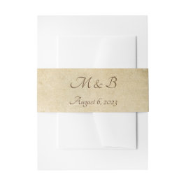 ヴィンテージオールド紙ラス結婚ト病 招待状ベリーバンド