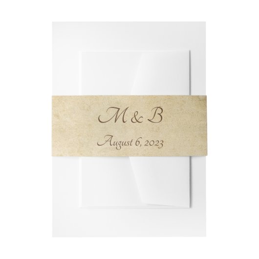 ヴィンテージオールド紙ラス結婚ト病 招待状ベリーバンド (正面例)