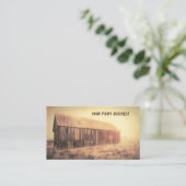 ヴィンテージオールド素朴ブラウンバーンインフィールドサンライズアート 名刺 (スタンド正面)