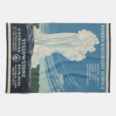 ヴィンテージオールド・忠実イエローストーン国立公園 キッチンタオル (横)