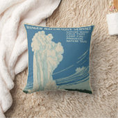 ヴィンテージオールド・忠実イエローストーン国立公園 クッション (ブランケット)