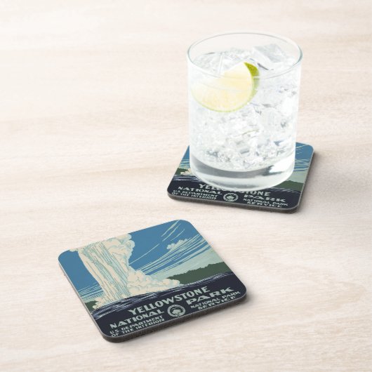 ヴィンテージオールド・忠実イエローストーン国立公園 コースター (右側)