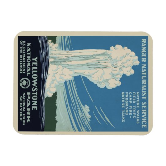 ヴィンテージオールド・忠実イエローストーン国立公園 マグネット (横)