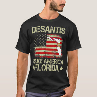 ヴィンテージオールドDeSantis 2024アメリカFlorida Ame Tシャツ