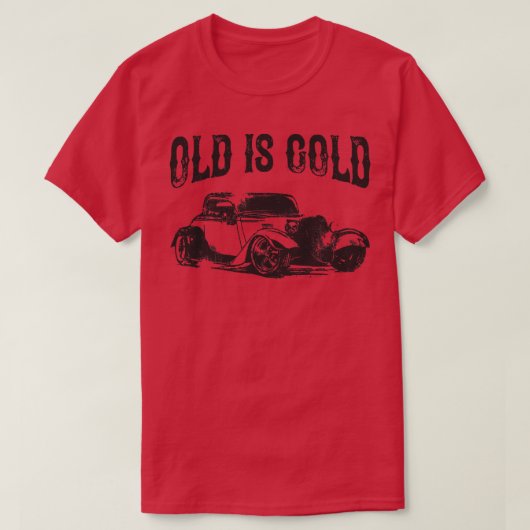 ヴィンテージオールドis金ゴールドoldtimerクラシック tシャツ (デザイン正面)
