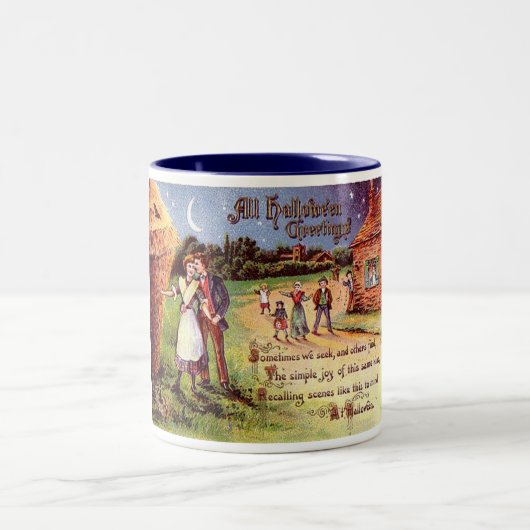 ヴィンテージオールハロウィーングリーティングカップル ツートーンマグカップ (中央)