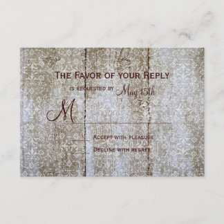 ヴィンテージオー動揺してバーレイウッド結婚の出欠確認カード 出欠カード