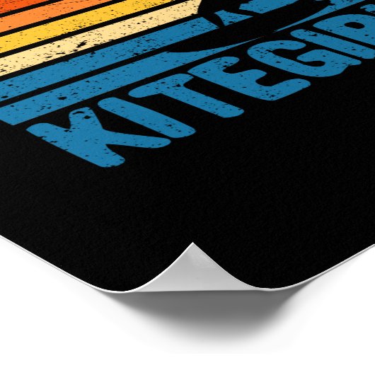 ヴィンテージカイトサーフィンカイティングカイトボーディングカイトサーフ。 ポスター (角)