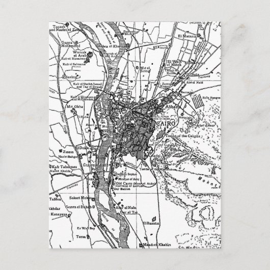 ヴィンテージカイロの地図（1911年） ポストカード (正面)