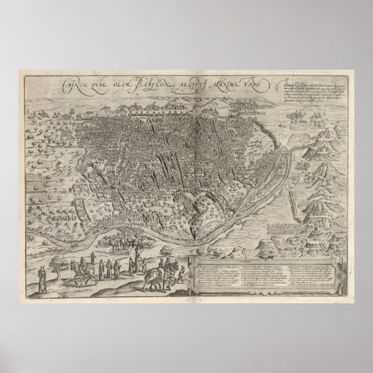 ヴィンテージカイロエジプトの写真地図(1575) ポスター (正面)
