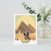 ヴィンテージカイロエジプトピラミッド&スフィンクス旅行 ポストカード (スタンド正面)