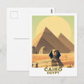 ヴィンテージカイロエジプトピラミッド&スフィンクス旅行 ポストカード (正面/裏面)