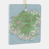 ヴィンテージカウアイハワイの地図 セラミックオーナメント (右)