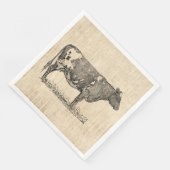 ヴィンテージカウアートイラストレーションとスクリプトの背景 (コーナー)