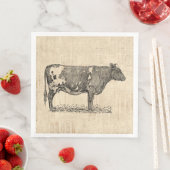 ヴィンテージカウアートイラストレーションとスクリプトの背景 (インサイチュ)