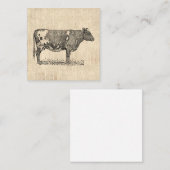 ヴィンテージカウアートイラストレーションとスクリプトの背景 ノートカード (正面/裏面)