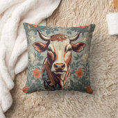 ヴィンテージカウウィリアムインスパイアモリスフローラ クッション (ブランケット)