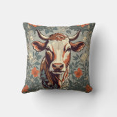 ヴィンテージカウウィリアムインスパイアモリスフローラ クッション (裏面)