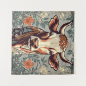 ヴィンテージカウウィリアムインスパイアモリスフローラ タペストリー (正面(横))