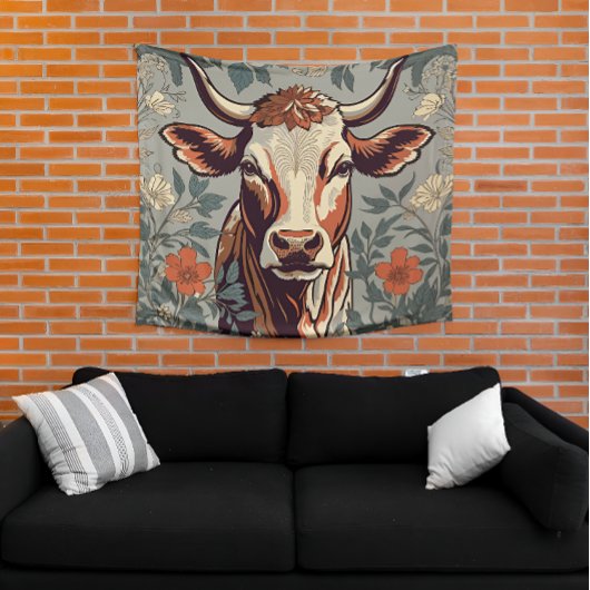 ヴィンテージカウウィリアムインスパイアモリスフローラ タペストリー