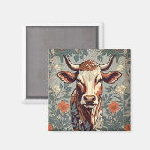 ヴィンテージカウウィリアムインスパイアモリスフローラ マグネット (正面/裏面)