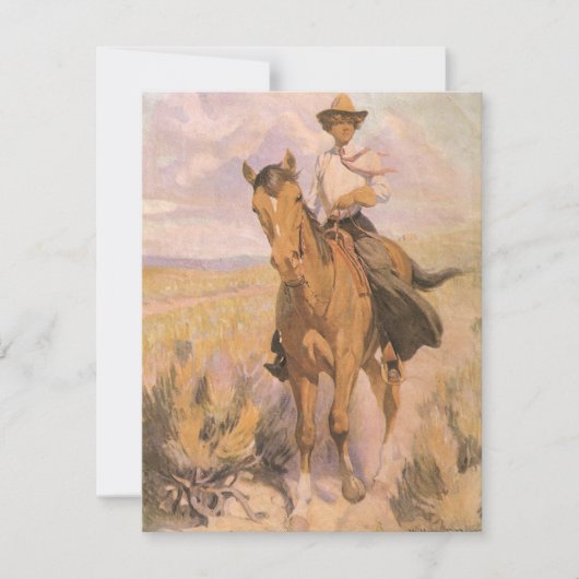 ヴィンテージカウガール・コウォーイ、ダントン作の馬上の女性 (正面)