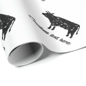 ヴィンテージカウシルエットクリスマスラッピング紙 ラッピングペーパー (ロールコーナー)