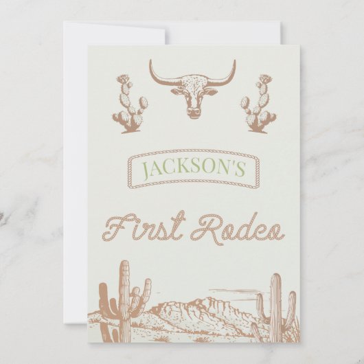 ヴィンテージカウデザートファーストRodeo 1st誕生日 招待状 (裏面)